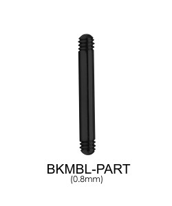 Black Plated Straight Barbell Part Threading 1.0mm BKMBL-PART - 0.8mm