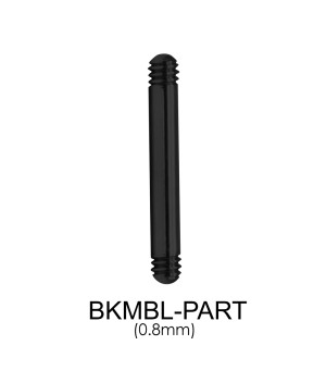 Black Plated Straight Barbell Part Threading 1.0mm BKMBL-PART - 0.8mm