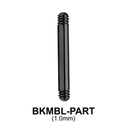Black Plated Micro Barbell Part Threading 1.2mm BKMBL-PART (1.0mm)