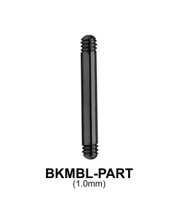 Black Plated Micro Barbell Part Threading 1.2mm BKMBL-PART (1.0mm)