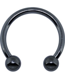 Black Plated 1.2mm Micro Circular Barbells Ball Basic Piercing BKMCBB