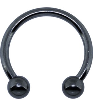 Black Plated 1.2mm Micro Circular Barbells Ball Basic Piercing BKMCBB