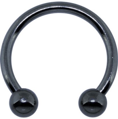 Black Plated 1.2mm Micro Circular Barbells Ball Basic Piercing BKMCBB