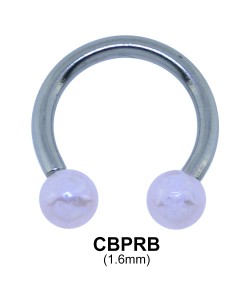 Circular Barbell With Synthetic Pearl CBPRB