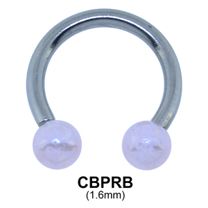 Circular Barbell With Synthetic Pearl CBPRB