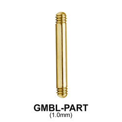  Gold Plated Micro Barbell Part Threading 1.2mm GMBL-PART (1.0mm)