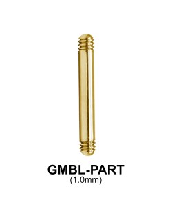  Gold Plated Micro Barbell Part Threading 1.2mm GMBL-PART (1.0mm)