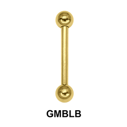 1.0 mm Gold Plate Straight Barbell balls with threading 1.2 mm GMBLB