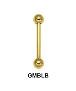 1.0 mm Gold Plate Straight Barbell balls with threading 1.2 mm GMBLB