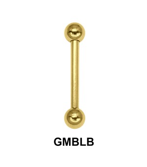 1.0 mm Gold Plate Straight Barbell balls with threading 1.2 mm GMBLB