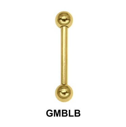 1.0 mm Gold Plate Straight Barbell balls with threading 1.2 mm GMBLB