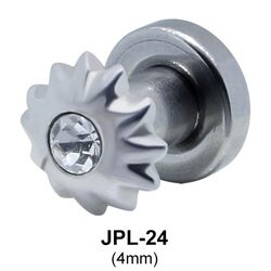 Flower Shaped Ear Piercing CZ Plugs JPL-24