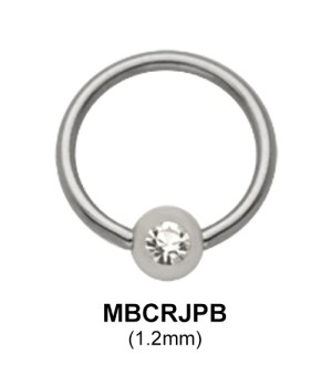 Basic Jewelled Pearl Ball Closure Ring MBCRJPB