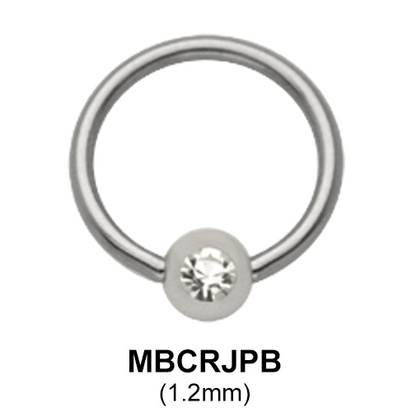 Basic Jewelled Pearl Ball Closure Ring MBCRJPB