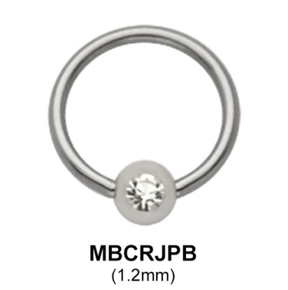 Basic Jewelled Pearl Ball Closure Ring MBCRJPB