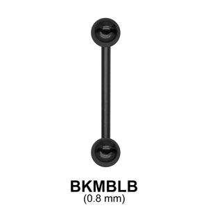 0.8 mm Black Plate Straight Barbell balls with threading 1.0 mm BKMBLB