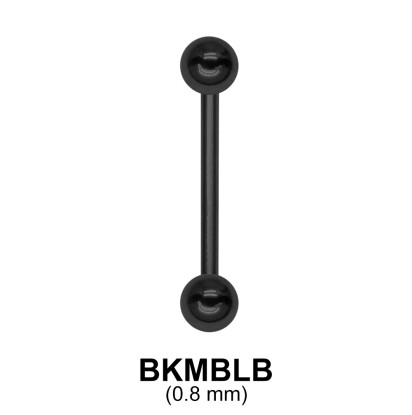 0.8 mm Black Plate Straight Barbell balls with threading 1.0 mm BKMBLB