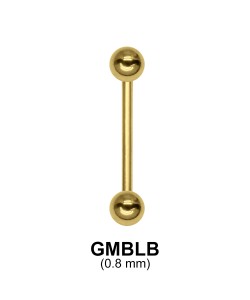 0.8 mm Gold Plate Straight Barbell balls with threading 1.0 mm GPMBLB