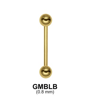 0.8 mm Gold Plate Straight Barbell balls with threading 1.0 mm GPMBLB