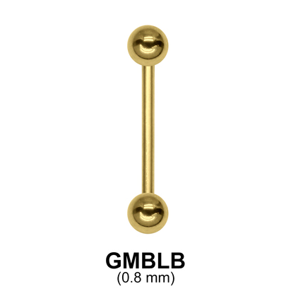 0.8 mm Gold Plate Straight Barbell balls with threading 1.0 mm GPMBLB