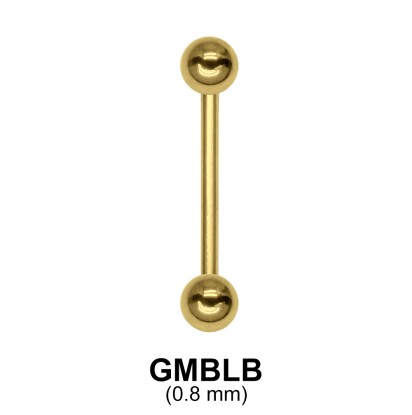 0.8 mm Gold Plate Straight Barbell balls with threading 1.0 mm GPMBLB