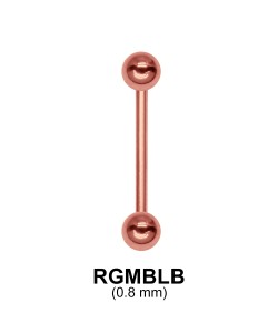 0.8 mm Rose Gold Plate Straight Barbell balls with threading 1.0 mm RGMBLB