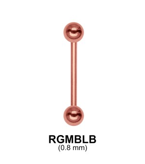 0.8 mm Rose Gold Plate Straight Barbell balls with threading 1.0 mm RGMBLB