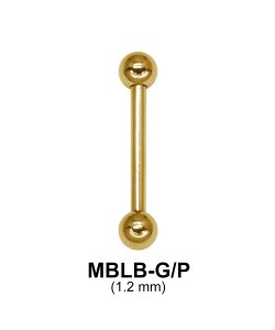 Gold Plated 1.2mm Straight Barbells ball GMBLB