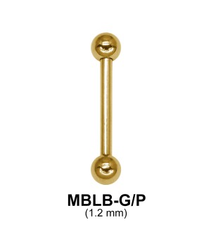 Gold Plated 1.2mm Straight Barbells ball GMBLB