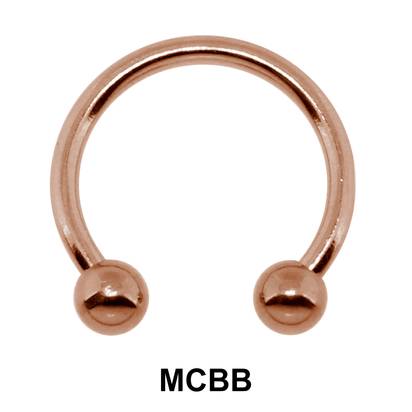 Rose Gold Micro Circular Barbells Ball Basic Piercing RGMCBB