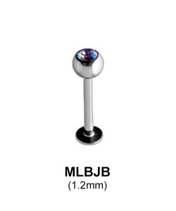 Basic Labrets with Jewelled Ball MLBJB