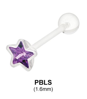 PTFE Star Barbells Tongue Piercing PBLS