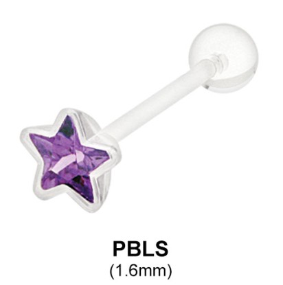 PTFE Star Barbells Tongue Piercing PBLS