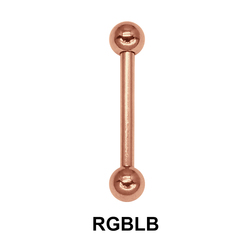 1.0 mm Rose Gold Plate Straight Barbell balls with threading 1.2 mm RGMBLB
