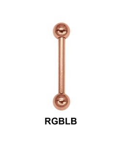 1.0 mm Rose Gold Plate Straight Barbell balls with threading 1.2 mm RGMBLB