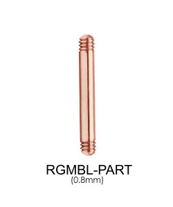Rose Gold Plated Straight Barbell Part Threading 1.0mm RGMBL-PART - 0.8mm