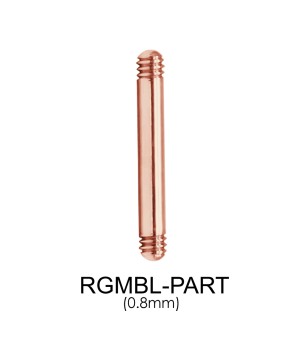 Rose Gold Plated Straight Barbell Part Threading 1.0mm RGMBL-PART - 0.8mm