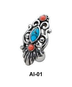 Stone Set Complex Design Belly Rings AI-01