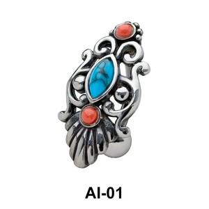 Stone Set Complex Design Belly Rings AI-01