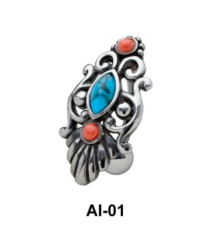 Stone Set Complex Design Belly Rings AI-01