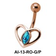 Dual Heart Stone Belly Piercing AI-13