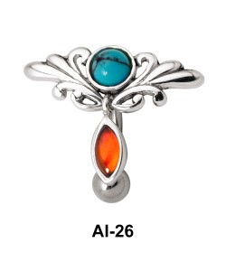 Dual Stone Belly Piercing AI-26