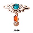 Dual Stone Belly Piercing AI-26