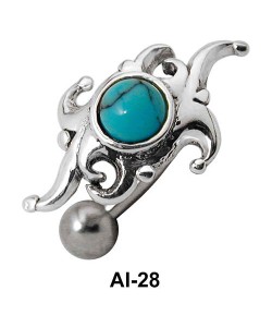 Stone Studded Fashionable Pattern Belly Rings AI-28