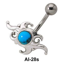Stone Set Dramatic Design Belly Piercing AI-28s