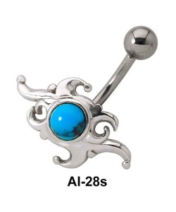 Stone Set Dramatic Design Belly Piercing AI-28s