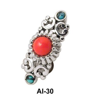 Stone Set Upper Belly Piercing AI-30