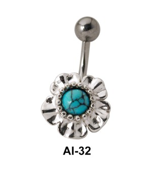 Flower Shaped Belly Piercing AI-32