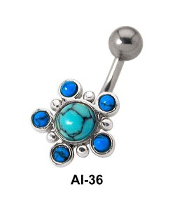 Multiple Stone Belly Piercing AI-36