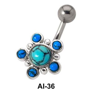 Multiple Stone Belly Piercing AI-36